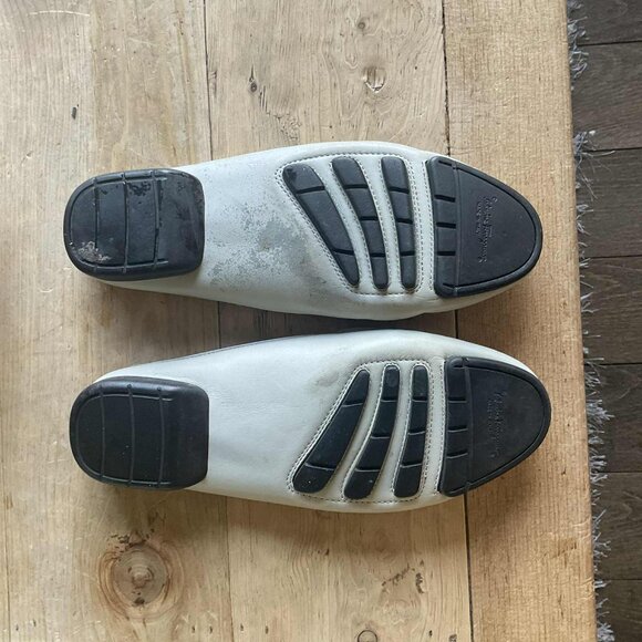 SALVATORE FERRAGAMO LEATHER SLIP ON DRIVER MULES - Picture 7 of 7